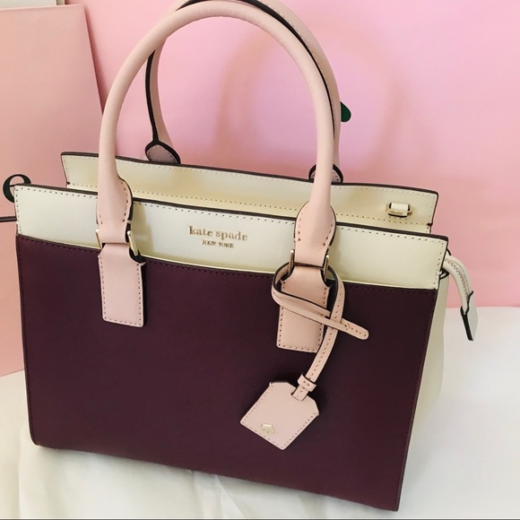 Kate Spade Medium Cameron cherrywood satchel cross - Picture 6 of 8